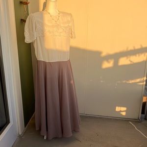 Vintage 80s Two Tone Leslie Fay Secretary Dress